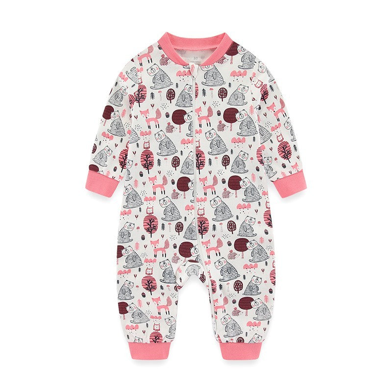 Kiddiezoom 1/2Pcs Fashion Christmas Cartoon 100%Cotton zipper Baby Boy Girl Rompers Soft newborn Clothes