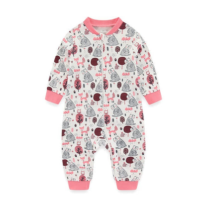 Kiddiezoom 1/2Pcs Fashion Christmas Cartoon 100%Cotton zipper Baby Boy Girl Rompers Soft newborn Clothes