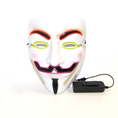 Halloween LED Vendetta Mask Night Club Carnival Party Festival Decoration Cosplay Vendetta Guy Fawkes Mascara Glowing V Mask