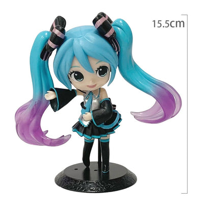 Animação Anime Linda Garota Hatsune Miku Artesanal Diabo Hatsune Miku Orelha de Gato Hatsune Miku Fofa Artesanal Modelo de PVC Decorações