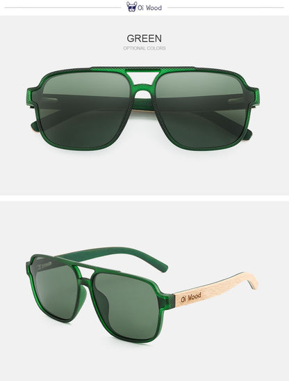 Oi Wood Sunglasses for Men Wood Sun Glasses Man Eyeglasses Polarizing Glasses UVA&B Protection Eyewear ECO-Friendly