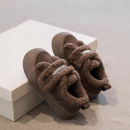 2025 Children's Cotton Shoes Winter New Style Thickened Warm and Comfortable Girls' Soft Bottom Fashion Retro Boys' Casual Shoes