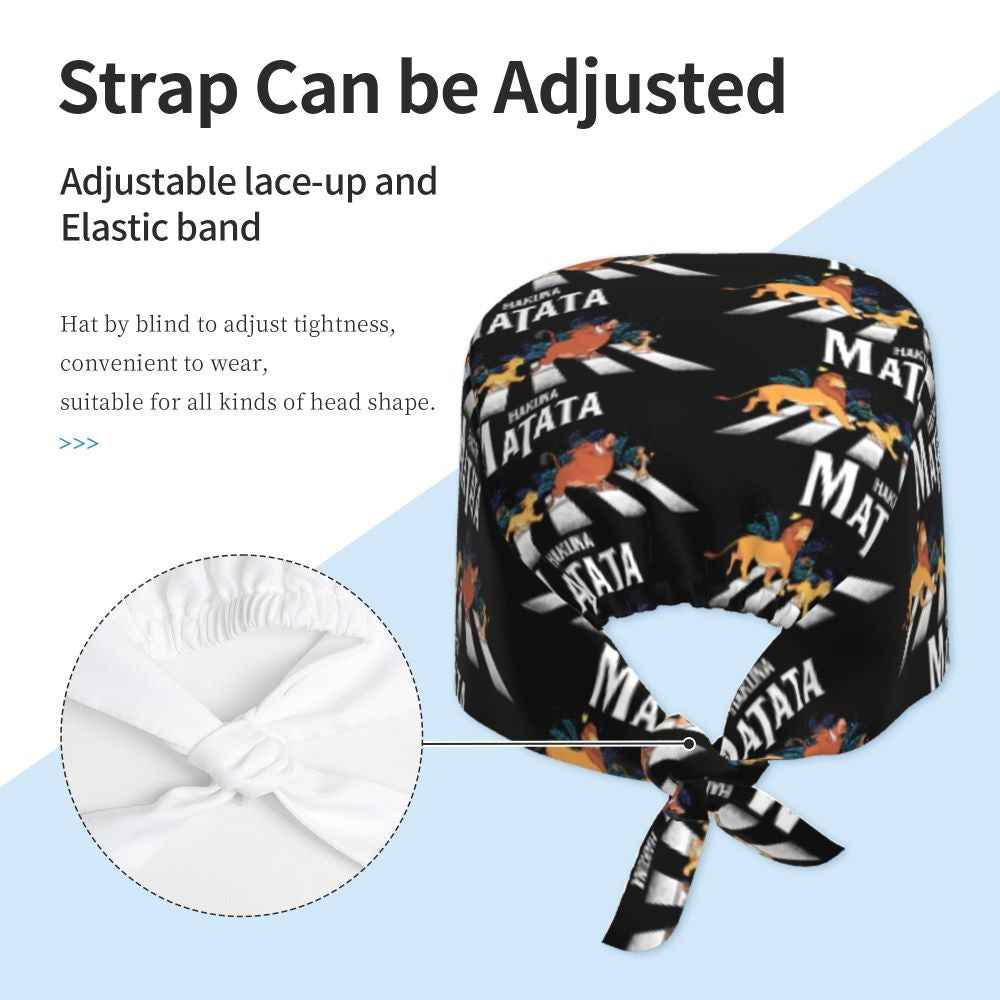 Boné cirúrgico personalizado O Rei Leão, divertido, para homens e mulheres, chapéu de esfoliação, gorro de enfermeira para dentista