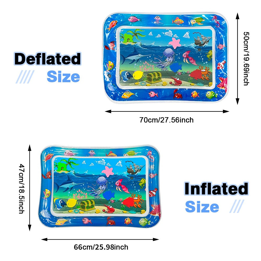 Squid Ocean Theme Inflatable Water Mat for Babies - Thick PVC Sensory Play Mat, Educational Baby Toy, Perfect Birthday Gift