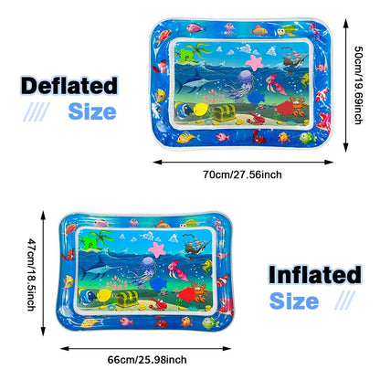 Squid Ocean Theme Inflatable Water Mat for Babies - Thick PVC Sensory Play Mat, Educational Baby Toy, Perfect Birthday Gift