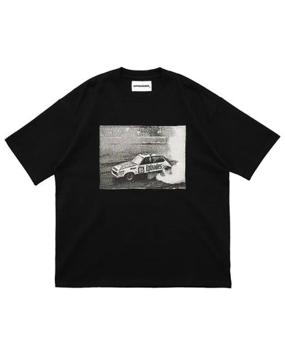 Trendy Y2K car pattern print simple casual men T-shirt retro European American Gothic high street punk Harajuku short sleeve