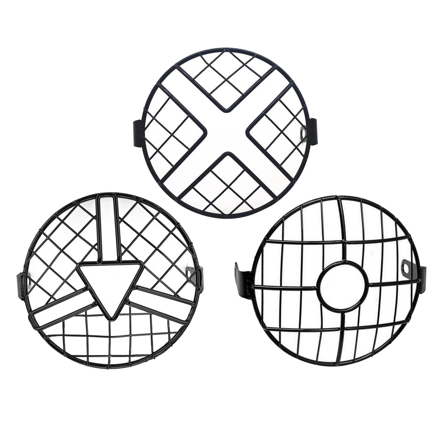 Tampa do farol de 6,5" em tela de malha de proteção para moto, grade de malha para lâmpada frontal, protetor para Café Racer, Cruiser, Tampa de Farol