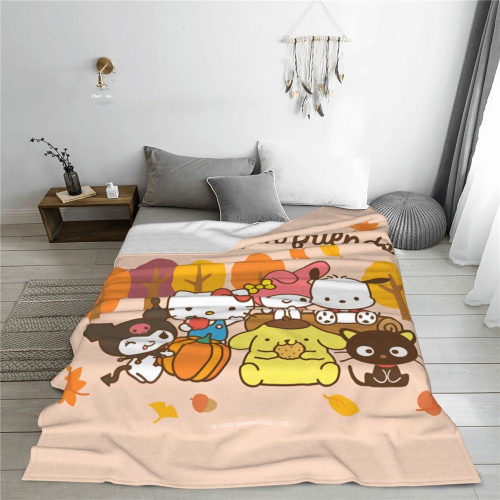Christmas Hello Kitty Blankets Quality Warm Throw Blanket Winter Travel Office Couch Bed Graphic Bedspread
