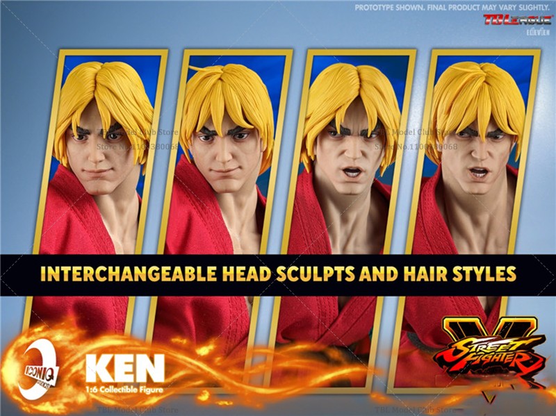 Iconiq Studio Capcom IQGS-04 Escala 1/6 Ken Masters Jogo de Luta de Rua Clássico Japonês 12 polegadas Conjunto Completo Boneco de Ação Soldado