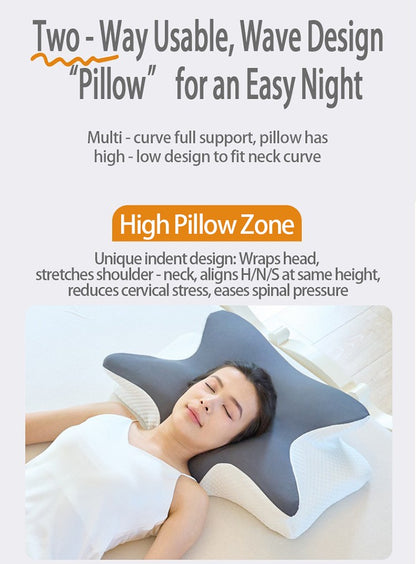 1pc Memory Foam Pillow 2 in 1 Ergonomic Contour Orthopedic Pillows for Sleeping?Cervical Orthopedic Pillow for Neck Pain