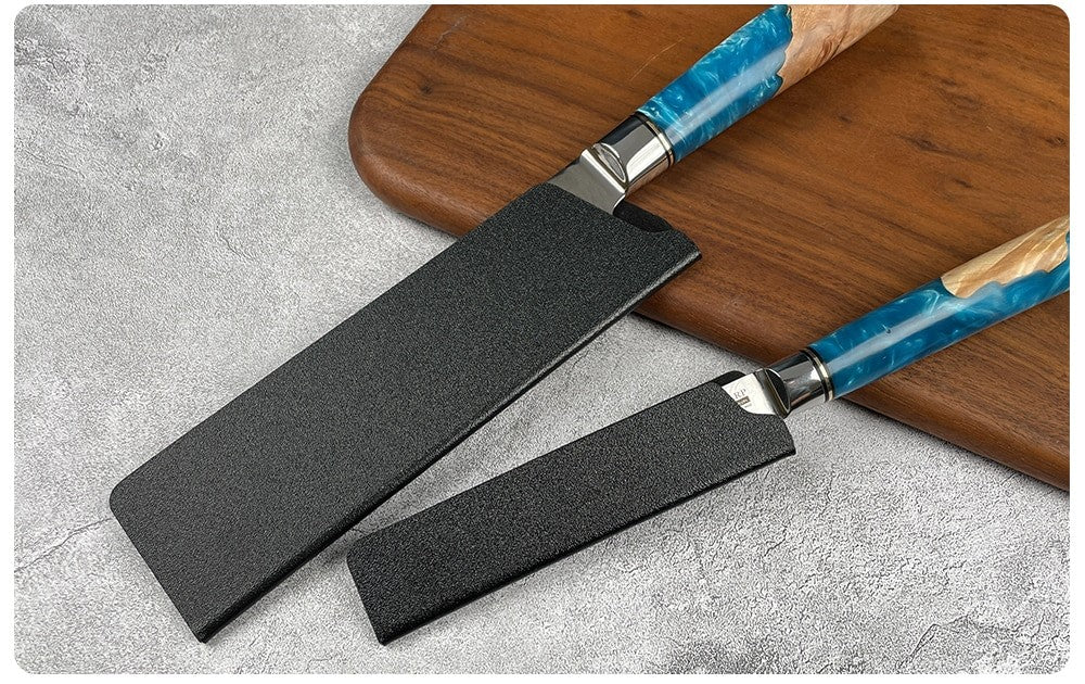 Grandsharp Kit de Proteção de Lâmina de Faca 8 Peças Preto Universal ABS Plástico Não Tóxico Livre de BPA Forro de Feltro Ferramentas de Cozinha para Chef