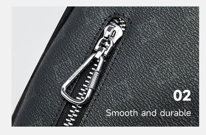 Septwolves Business Thin Printed Leather Crossbody Sling Bag Man Fashion Casual Travel Monogram Print Fabric iPad Shoulder Bag