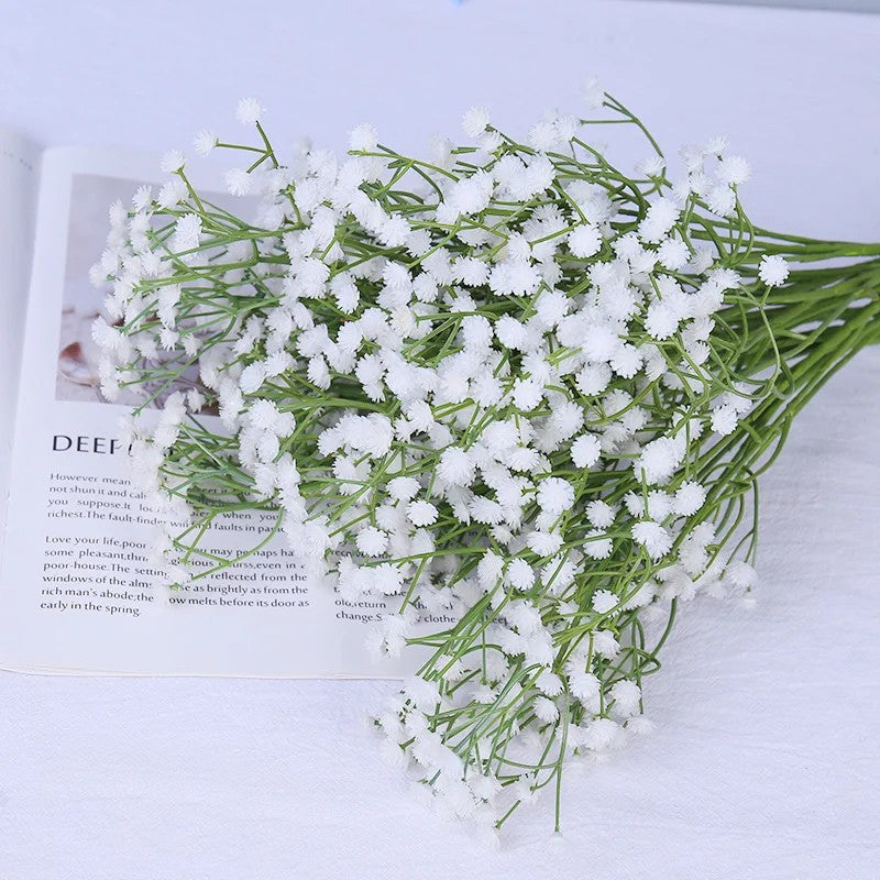 90Heads Artificial Flowers Bouquet 61cm Plastic Gypsophila Fake Flower for Home Decor Wedding Party Decorations Vase Accessories