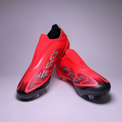 SLIP-ON Mens Soccer Shoes Non-Slip Turf Soccer Cleats for Youth  Without-Lace TF/FG Training Football Boots Chuteira Campo 35-45