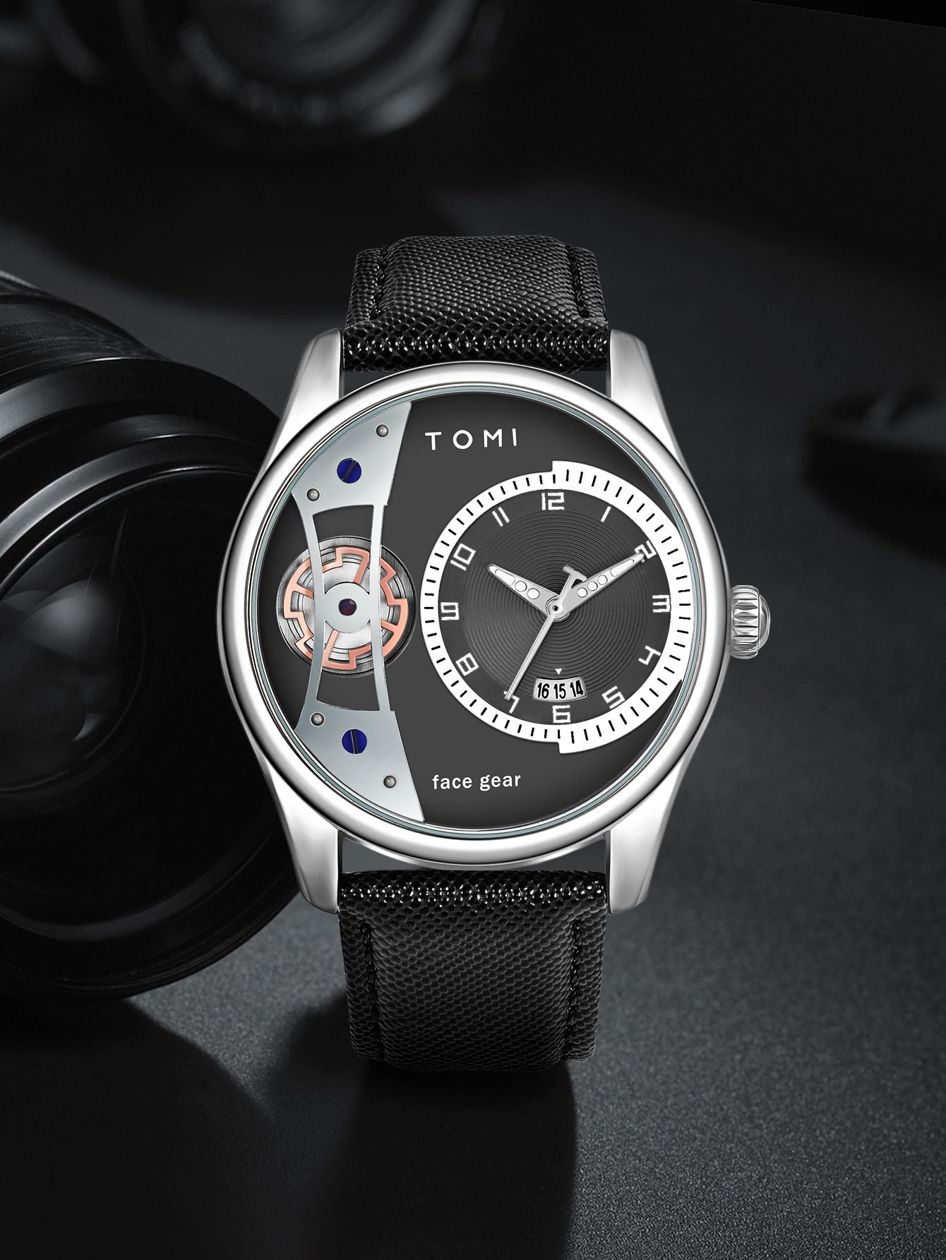 TOMI Set Gift Box for Men's Minimalist Business Quartz Watch Luxury Versatile Double Strap Detachable Watch Festival Gift