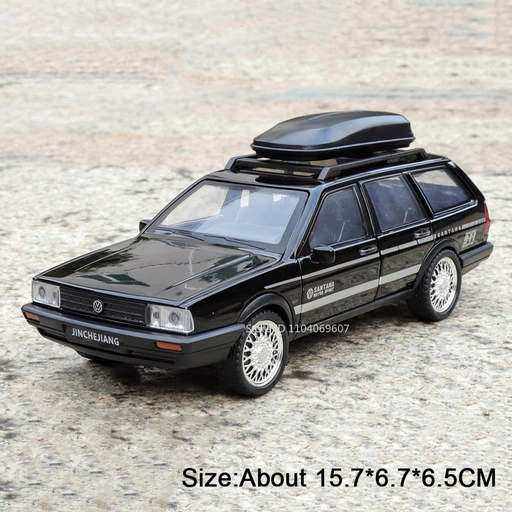 1:32 SANTANA Carros de Brinquedo em Miniatura de Liga Leve com Som, Luz e Portas que Abrem, Puxar para Trás, Veículos de Decoração para Presentes Infantis
