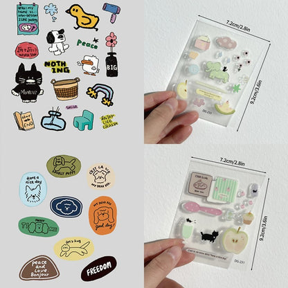 Korean INS-style Jelly Stickers Cute 3D Relief Decal Decorative Kawaii Stickers Mobile Phone Case DIY PC Waterproof Decals