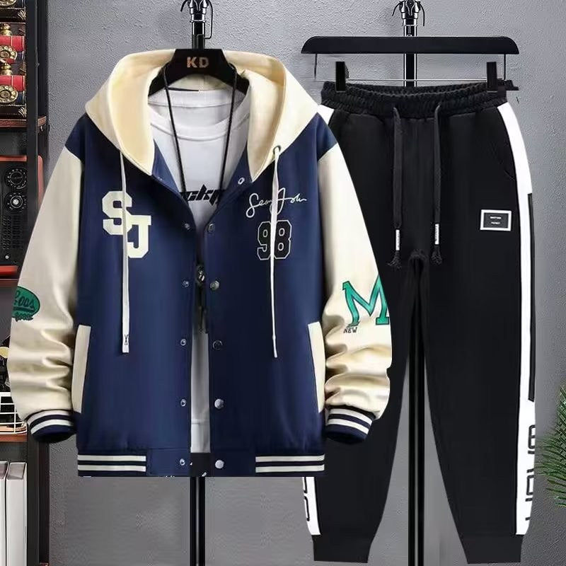 Men's Hooded Tracksuit Set Hoodie Jogger Pants 2 Piece Fashion Sports Wear Korean Popular Clothes Men Plus Size Men's Clothing