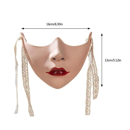 Y88A Mechanical Half Face Mask Masquerade Mask for Womens Men Aesthetics Mask Gifts