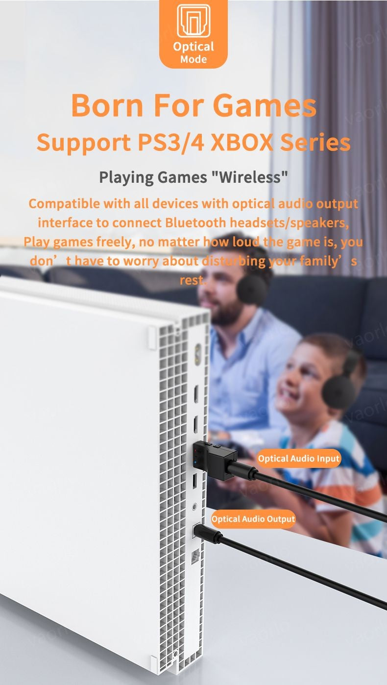 Transmissor de áudio sem fio Bluetooth óptico USB 2 em 1 Adaptador de transmissor de áudio de baixa latência para TV PC Adaptador de áudio sem fio USB