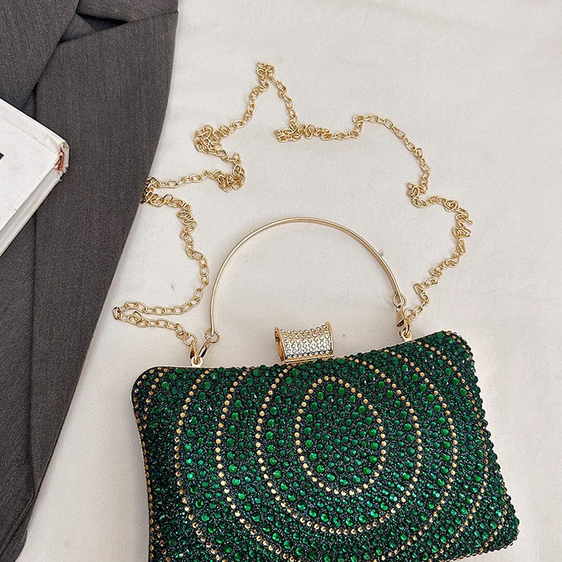 Luxury Women's Evening Bag Sparkling Rhinestone Handbag Fashion Chain Crossbody Bag Elegant Wedding Dress Party Banquet Clutch