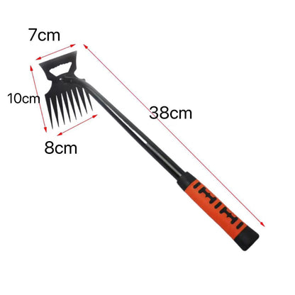 Metal Weed Cleaning Shovel 2 In 1 Garden Rake Stainless Steel 5/6/8/11 Teeth Dual Headed Weeding Tool For Gardening Weeding Tool