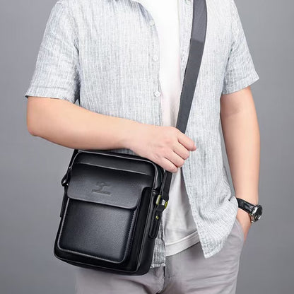 Men's shoulder bag, essential for business work, comes in large and small designs, simple crossbody bag