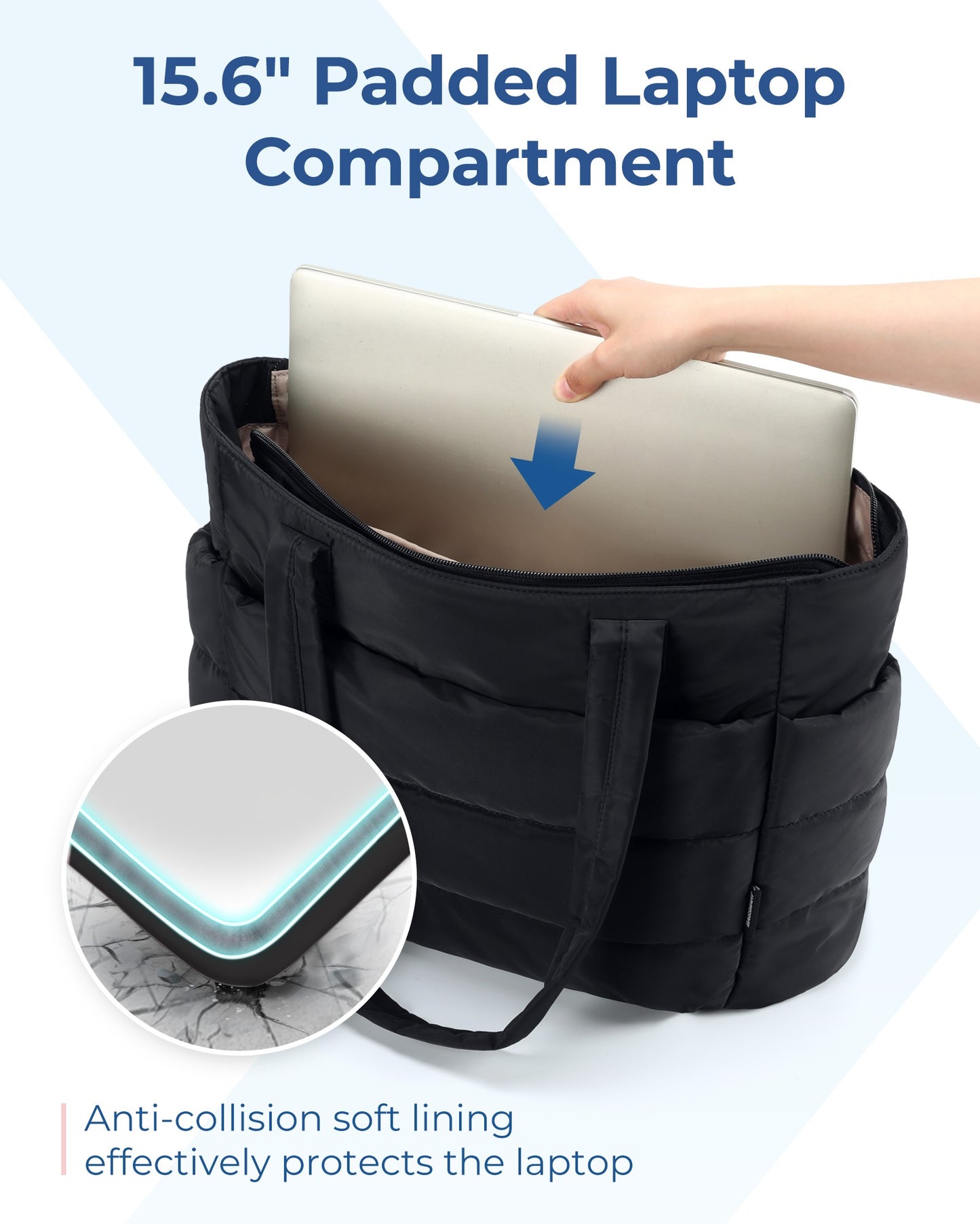 BAGSMART Tote Bag Puffy Padded Women's Bags Leisure Commuting Handbag Large Capacity Mommy Go Out Storage Organizer