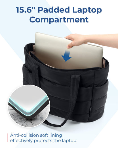 BAGSMART Tote Bag Puffy Padded Women's Bags Leisure Commuting Handbag Large Capacity Mommy Go Out Storage Organizer