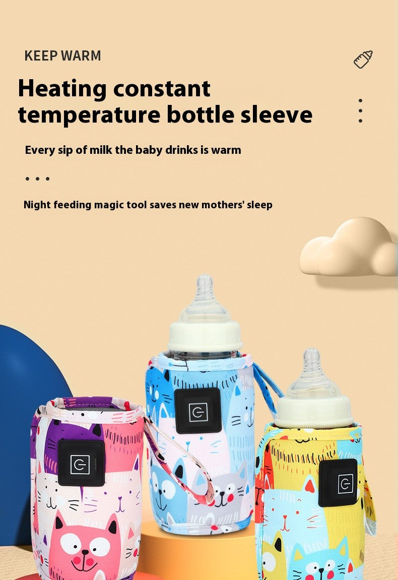 Cartoon Warm Milk Cover Three-level Heating Constant Temperature Bottle Cover Portable Universal Baby Bottle Insulation Cover