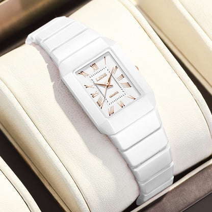 LIGE New Black Watch Women Fashion Creative Square Stainless Steel Ladies Waterproof Watches Elegant Bracelet Quartz Wristwatch