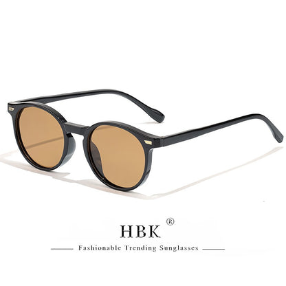 HBK Óculos De Sol Masculino Polarizado Redondo Armação TR90 Fashion Óculos De Sol Feminino Dirigir Esportes UV400 Lunette De Soleil Homme