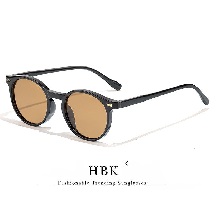 HBK Óculos De Sol Masculino Polarizado Redondo Armação TR90 Fashion Óculos De Sol Feminino Dirigir Esportes UV400 Lunette De Soleil Homme