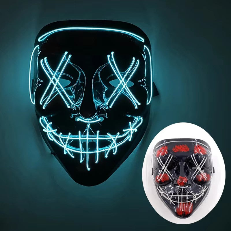Wireless LED Purge Mask Halloween Horror Party Carnival Cosplay Costume Props Halloween Purge Masks 10 Colors LED Mask Men Women