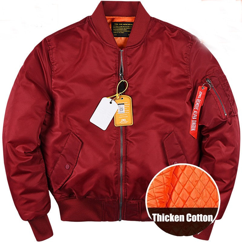 Winter Men's Bomber Jacket Thicken Warm Outerwear Outdoor Baseball Uniform Coat Large Size for Male
