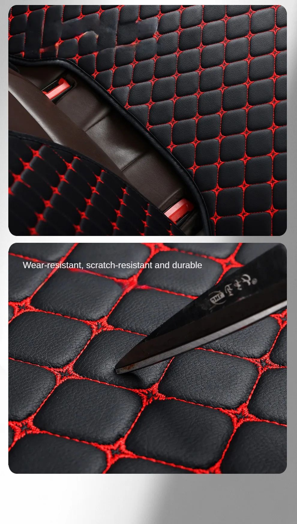 Kcimo Pu Leather Car Seat Cover Seat Back Soft Cushion Universal Front and Rear Car Seat Cushion Chair Carpet Pad Four Seasons