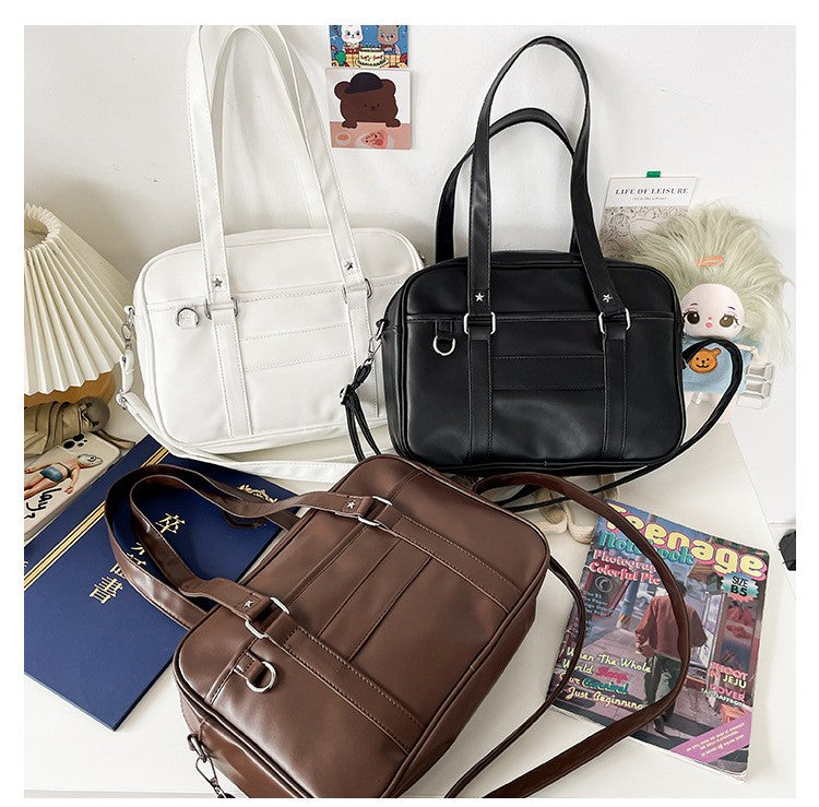 Japanese Style JK Bag Women High School Student Uniform Bag PU Leather Shoulder Bag Women Simple Handbags Crossbody Bags Itabag