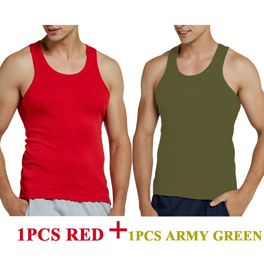 Tank Tops Men 2025 Summer 100% Cotton Cool Fitness Vest Sleeveless Tops Gym Slim Colorful Casual Undershirt Male 7 Colors 1PCS
