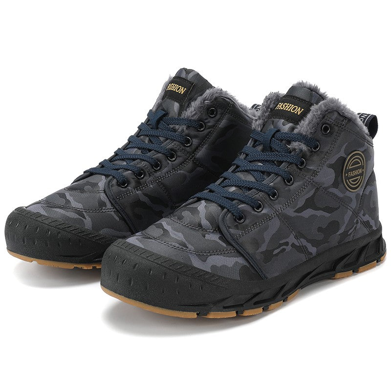 Botas de Neve Masculinas de Inverno Super Quentes Botas de Caminhada Masculinas Impermeáveis Botas Masculinas de Exterior Tênis Antiderrapantes de Borracha Botas Masculinas de Trabalho de Cano Curto