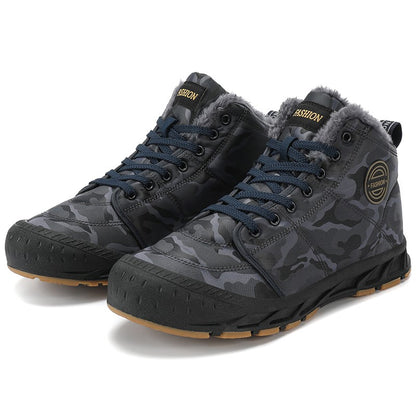 Botas de Neve Masculinas de Inverno Super Quentes Botas de Caminhada Masculinas Impermeáveis Botas Masculinas de Exterior Tênis Antiderrapantes de Borracha Botas Masculinas de Trabalho de Cano Curto