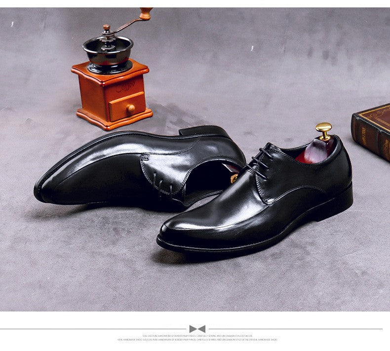 New Brand Genuine Leather Business Dress Shoes Men Formal Wear Casual British Large Size Leather Shoes Pointed Toe Oxfords