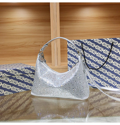 Women Evening Bag 2025 New Shiny Rhinestone Women's Shoulder Bag Fashion Luxury Dinner Party Handbag Female Crossbody Bags