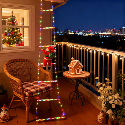 Santa Claus Ladder Light String, Suitable for Christmas Party Decoration, Christmas Lighting Decoration, Garden Decoration