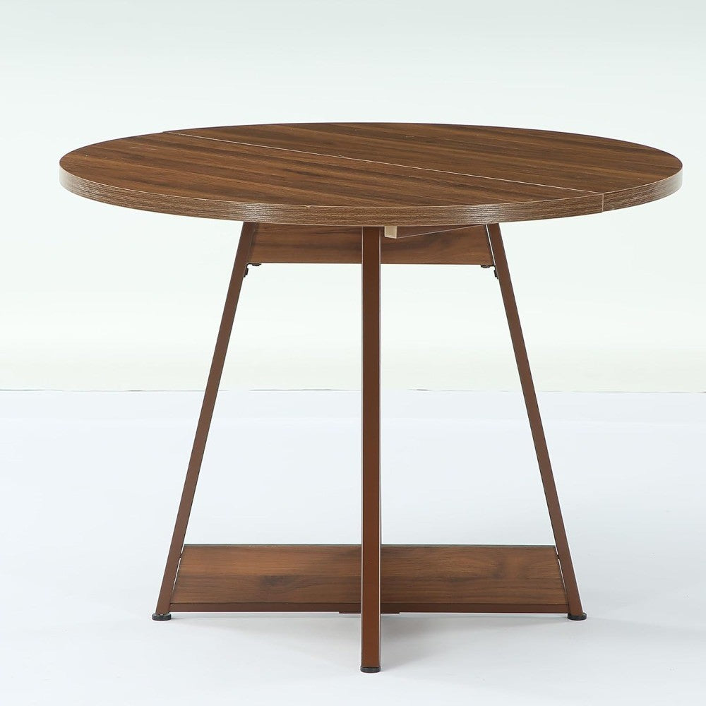 LITTLE TREE 39 Inches Round Dining Table for 2-4, Farmhouse Circle Kitchen Table for Dining Room, Wooden Dinner Table with Heavy