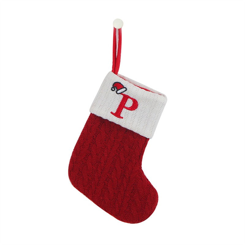 Christmas Alphabet Knitting Socks Christmas Tree Ornaments Christmas Decorations For Home 2024 Navidad Noel 2025Xmas Gift