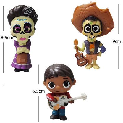 8 pçs/Conjunto Filme Pixars COCO Bonecos de Ação Brinquedos Mini Desenho Animado Fofo Brinquedos de Anime Modelo Crianças Para Diversão Presentes de Aniversário Decoração de Mesa