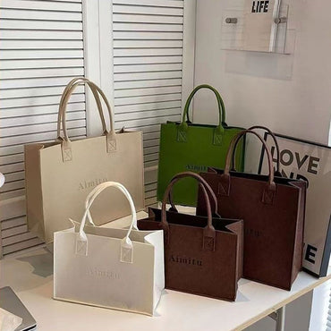 Fashion S/M/L Women Felt Shoulder Bag Simple Solid Color Messenger Bag Handbag Large Capacity Travel Casual Crossbody Bags