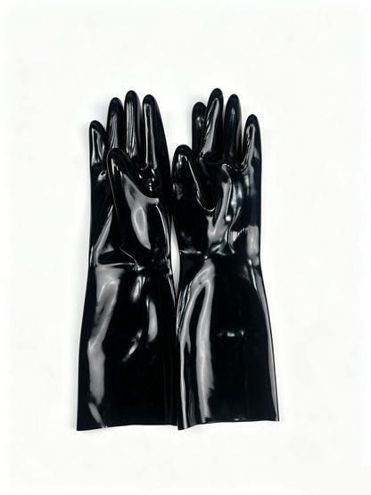 Transparent Lilac Rubber Short Gloves Elastic Snug Fit