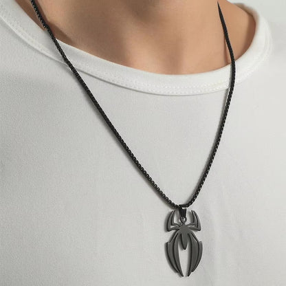 Colar Cosplay com Pingente de Aço Inoxidável Masculino Logotipo de Homem-Aranha de Super-Herói Corrente Gargantilha Acessórios de Joias Presente