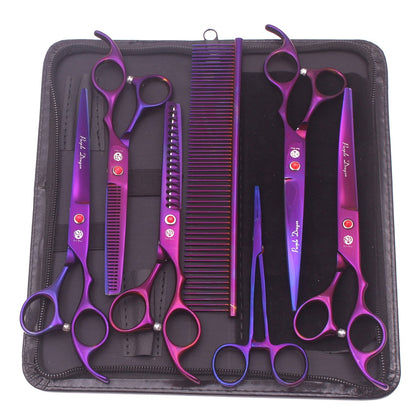 Conjunto de Tesouras para Tosa de Animais de Estimação - Tosa Profissional para Cães e Gatos, Aço Inoxidável, Afiado, Multi-Peças, Cabo Ergonômico, Aparador Durável